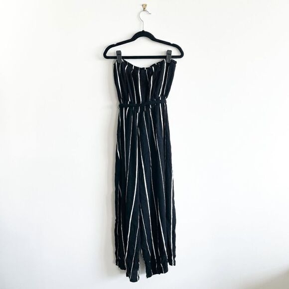 Dress Forum Women Jumpsuit Sleeveless Pinstripes Black White Large - Picture 2 of 9